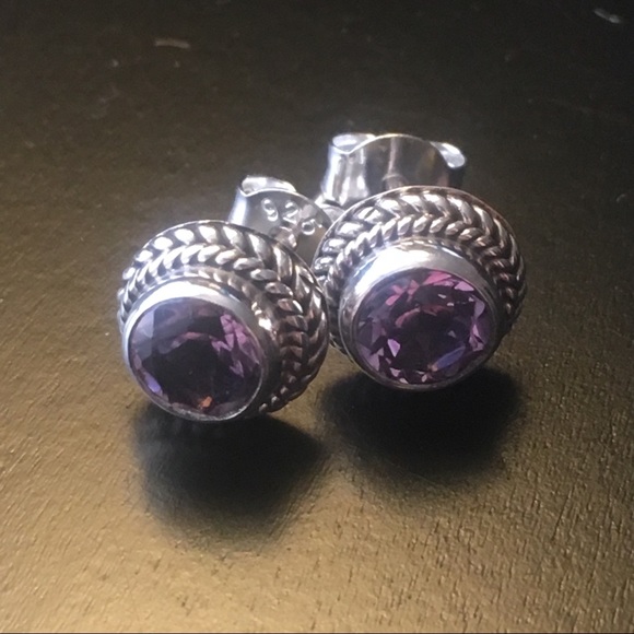 Samuel B. Jewelry - Amethyst Sterling Silver 925 Earrings